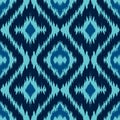 Ethnic blue seamless pattern