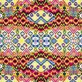 Ethnic bohemian arabesque pattern. Zigzag geometric retro