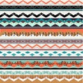 Ethnic boho seamless pattern. Colorful border background texture.