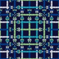 Ethnic boho seamless pattern. Ikat. Flowers. Traditional ornament. Geometric background. Folk motif.