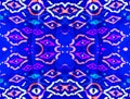 Ethnic Boho Seamless Pattern. Modern Ikat. Blue