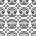 Ethnic boho seamless pattern. Tribal pattern. Folk motif. Textile rapport. Black and white. Royalty Free Stock Photo