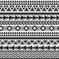 Ethnic boho tribal indian seamless pattern set. Royalty Free Stock Photo