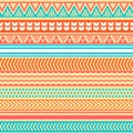 Ethnic boho tribal indian seamless pattern set. Royalty Free Stock Photo