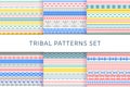 Ethnic boho tribal indian seamless patterns set. Royalty Free Stock Photo