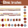 Ethnic brushes. Lines color