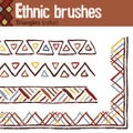 Ethnic brushes. Triangles color