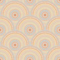 Ethnic circle shapes seamless geometric pattern.