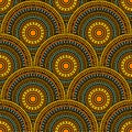Ethnic circle shapes seamless geometric pattern. Royalty Free Stock Photo