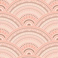 Ethnic circle shapes seamless geometric pattern. Royalty Free Stock Photo