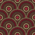 Ethnic circle shapes seamless geometric pattern