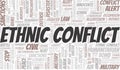 Ethnic Conflict word cloud. Vector made with the text only. Royalty Free Stock Photo