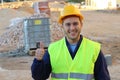 Ethnic construction worker giving a thumbs up Royalty Free Stock Photo