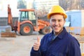 Ethnic construction worker giving a thumbs up Royalty Free Stock Photo