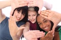 Ethnic culture and fun three student girl friends Royalty Free Stock Photo