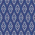 Ethnic dabu indigo zigzag seamless pattern Royalty Free Stock Photo