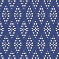 Ethnic dabu indigo zigzag seamless pattern Royalty Free Stock Photo