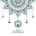 Ethnic decorative happy diwali flat festival background