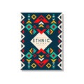 Ethnic design abstrat, colorful ethno tribal geometric ornament, trendy pattern element for business card, logo