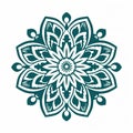 Green Flower Vector Logo Design In Dark Teal And Light Indigo