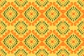 ethnic design squares connected to each other green yellow orange For fabrics