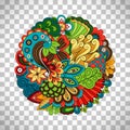 Ethnic doodle floral circle like pattern