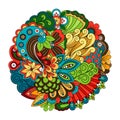 Ethnic doodle floral circle pattern Royalty Free Stock Photo