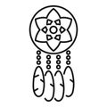 Ethnic dream catcher icon outline vector. Indian native Royalty Free Stock Photo