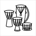 Ethnic Drums music instrument icon and vector illustration Royalty Free Stock Photo