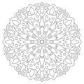 Ethnic element mandala. Circular pattern coloring page for