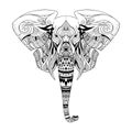 Ethnic elephant head graphic ornamental vector illustration