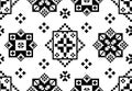 Ethnic embroidery black and white pattern. Geometric flower decoration. Creativity of Slavic folks. Vector texture