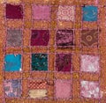 ethnic fabric with colored squares