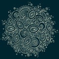 Ethnic floral doodle background pattern circle Royalty Free Stock Photo