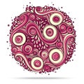 Ethnic floral doodle pattern circle in . Royalty Free Stock Photo