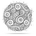 Ethnic floral doodle pattern circle in .