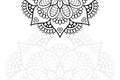 Ethnic floral mandalas, doodle background circles Royalty Free Stock Photo