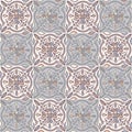 Ethnic floral mosaic tile. Abstract geometric ornamental seamless pattern. Vintage decorative ornament Royalty Free Stock Photo