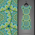 Ethnic floral seamless pattern with dress