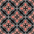 Ethnic floral vector seamless pattern. Ornamental greek style background. Repeat backdrop. Greek key meanders. Beautiful Royalty Free Stock Photo