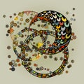 Ethnic floral zentangle, doodle background pattern circle in vector. Henna paisley mehndi doodles design tribal design