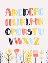 Ethnic Font. Vector Alphabet.