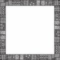 Ethnic frame for your text. Empty space. Black and white illustration.