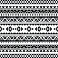 Ethnic geometric abstract. Seamless Native American pattern. Vector illustration in tribal style. Black and white colors. Royalty Free Stock Photo