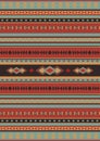 Ethnic geometric pattern of beige, light blue and red colors. Mexican rug. Royalty Free Stock Photo