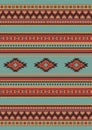 Ethnic geometric pattern of beige, light blue and red colors. Seamless pattern. Mexican rug. Royalty Free Stock Photo