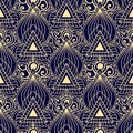 Ethnic geometric seamless pattern. Design for background or wallpaper. Abstract India decor. Modern tribal ornament backdrop Royalty Free Stock Photo