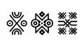 Ethnic Geometric Symbols, Abstract Cultural Decorative Elements, vector design Generative AI Royalty Free Stock Photo