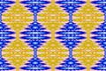 Ethnic geometry seamless pattern floral blue gold,seamless pattern Curtain design, carpet, wallpaper, clothing, wrap, batik, light Royalty Free Stock Photo