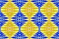 Ethnic geometry seamless pattern floral blue gold,seamless pattern curtain design, carpet, wallpaper, clothing, wrap, batik, light Royalty Free Stock Photo